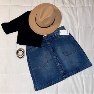 Blue Jean Buttoned Skirt